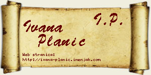 Ivana Planić vizit kartica